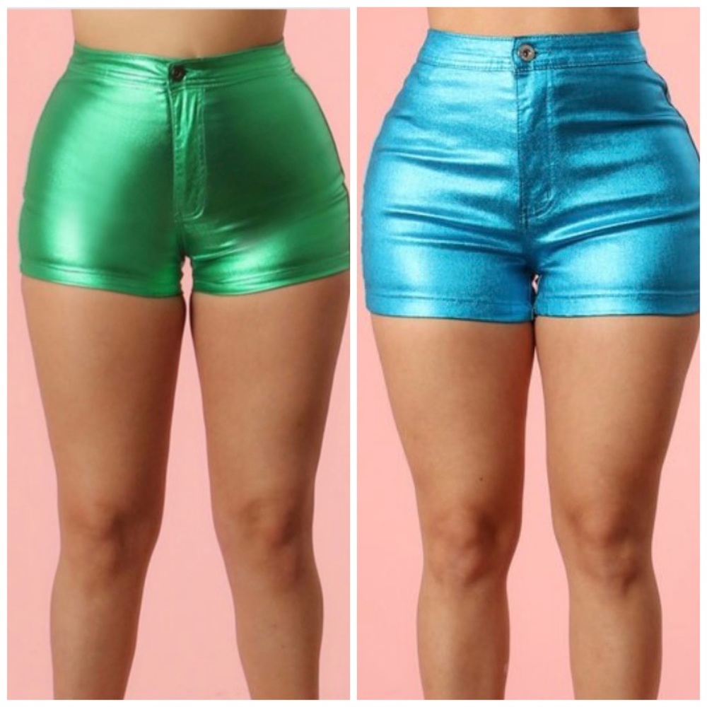 Metallic disco shorts super stretchy